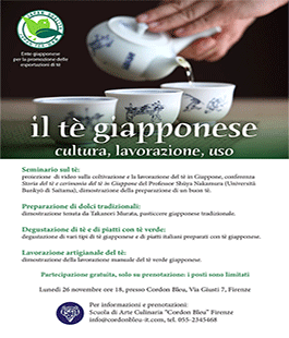 "Il tè giapponese. Cultura, lavorazione, uso" alla Scuola di Arte Culinaria Cordon Bleu