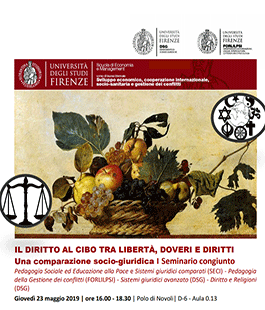 "Il diritto al cibo tra libertà, doveri e diritti", seminario all'Università di Firenze