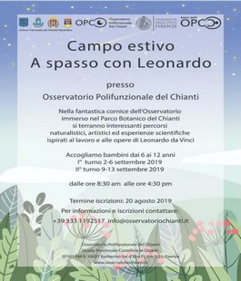 Campo estivo "A spasso con Leonardo", attività all'aperto all'Osservatorio del Chianti