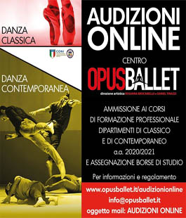 Opus Ballet: audizioni online per i corsi di formazione professionale 2020/2021
