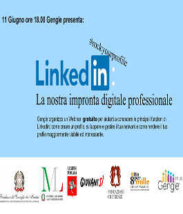 Webinar gratuito "LinkedIn: la nostra impronta digitale professionale" di Gengle Onlus