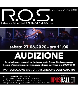Audizione ResearchOpenSpace e Tirocinio COB Compagnia Opus Ballet a.a. 2020/2021