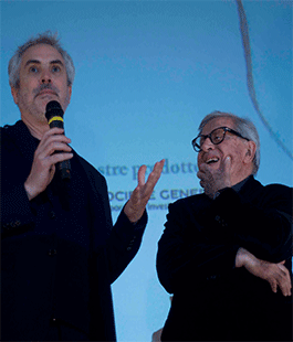 Paolo Taviani e Alfonso Cuaron sul palco del Lucca Film Festival e Europa Cinema